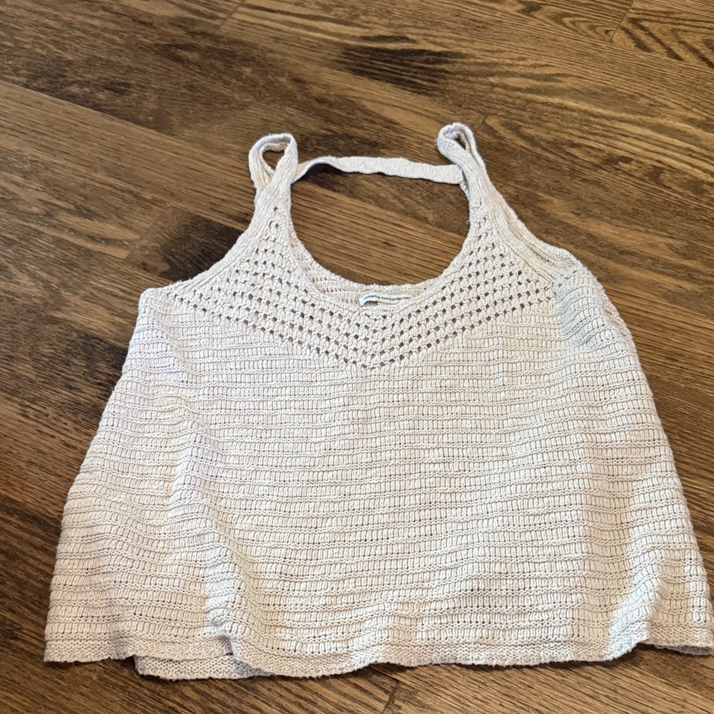 ✅ American Eagle Outfitters Cream Crochet Tank Top